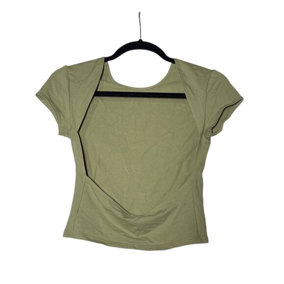 Edikted Green Open Back Top Short Sleeve Size Medium NWT - Picture 1 of 8